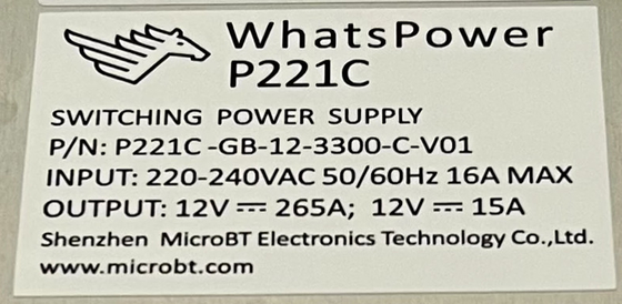 Whatspower P221C Netzteil Netzteil für Whatsminer M30s M31s M32